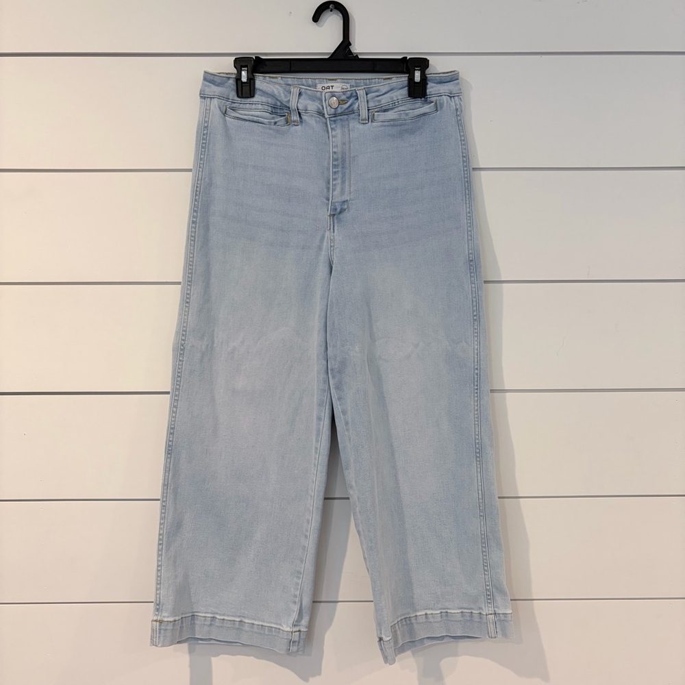 OAT NY Cropped Wide Leg Jeans Womens 10/30 Light Wash Denim Capsule Y2K